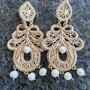 Elegant Woven Earrings with Pearl Accents